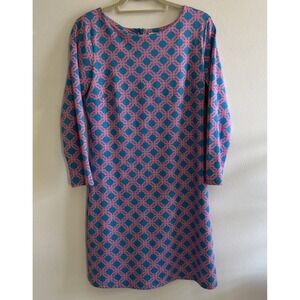 Julie Brown Straight Sheath Geometric Pink, Blue Zip back dress Size M